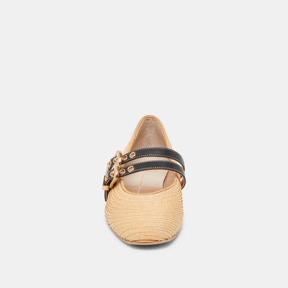 BAYLEE BALLET FLATS NATURAL RAFFIA - Dolce Vita