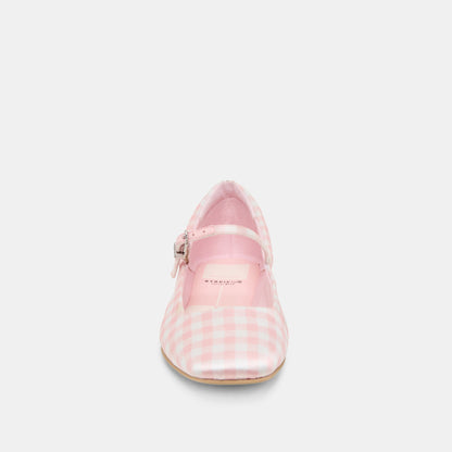Reyes X Byrdie Golf Pink Plaid Gingham Ballet Flats - Dolce Vita
