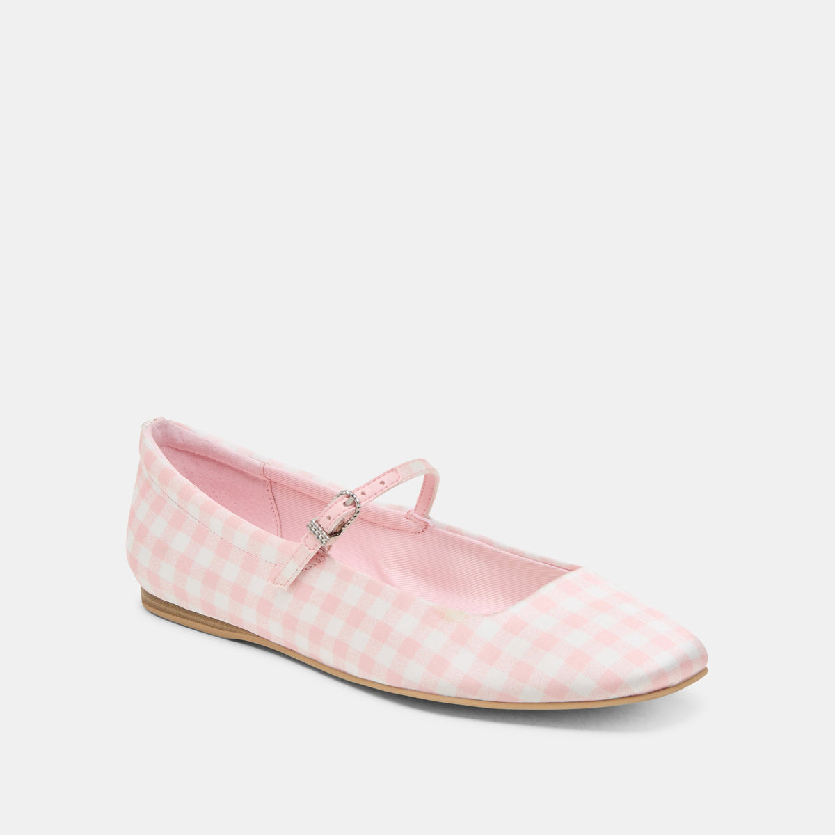Reyes X Byrdie Golf Pink Plaid Gingham Ballet Flats - Dolce Vita