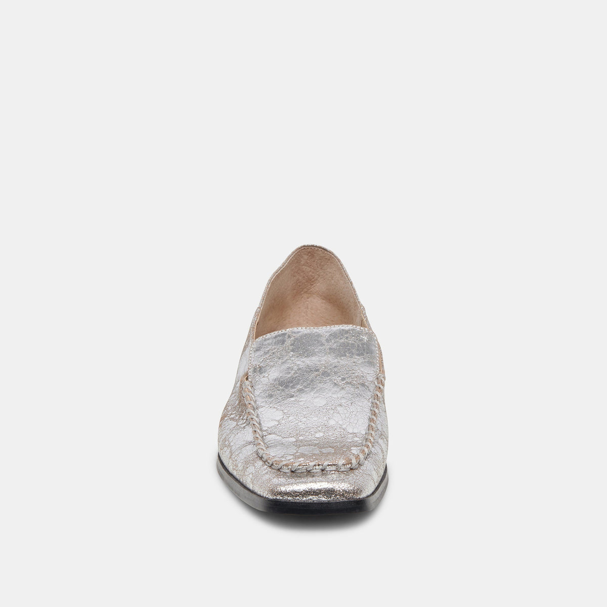 Beny Flats Silver Distressed Leather - Dolce Vita