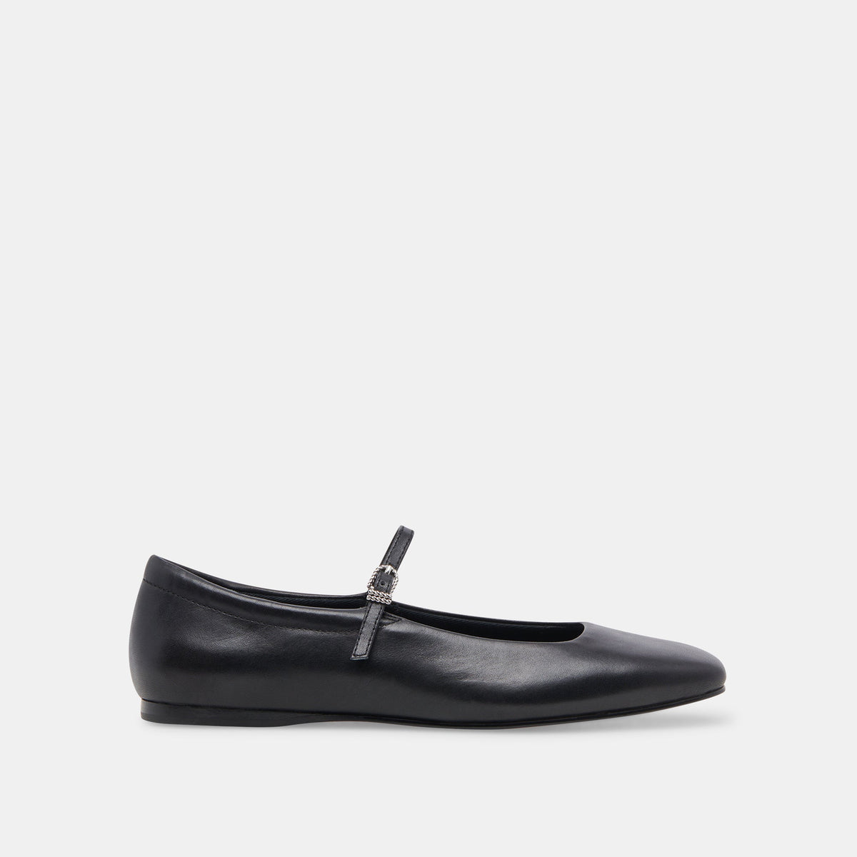 Reyes Wide Ballet Flats Black Leather - Dolce Vita