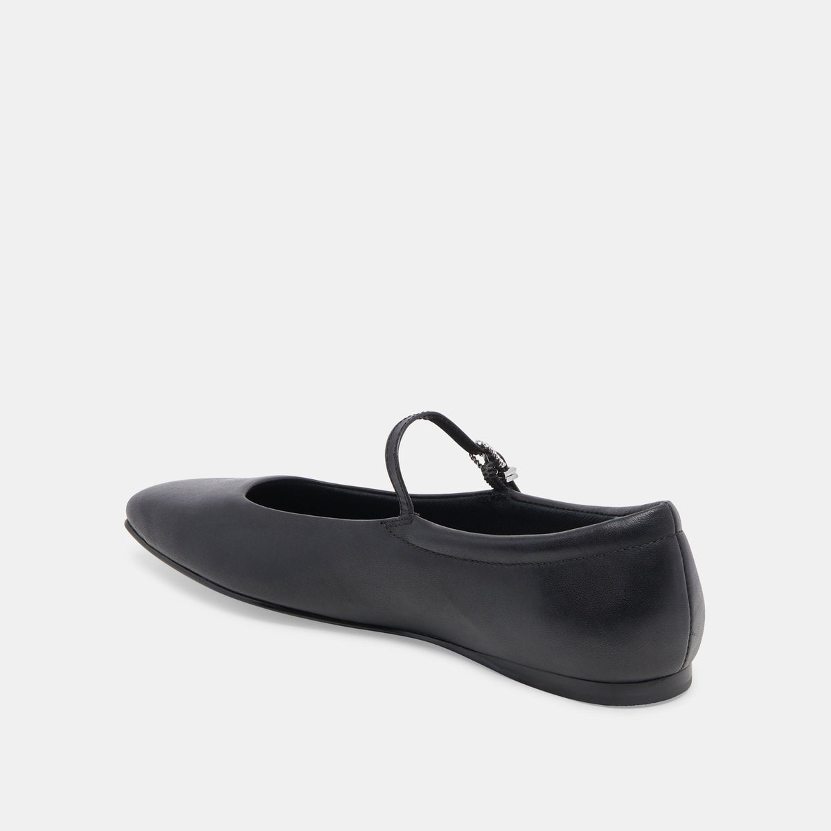 Reyes Wide Ballet Flats Black Leather - Dolce Vita