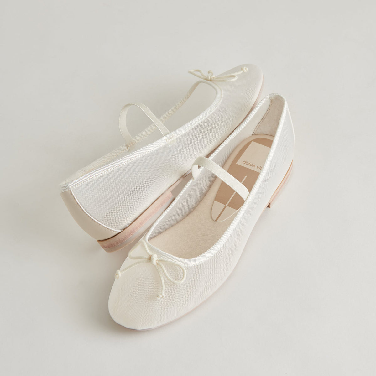 CADEL BALLET FLATS IVORY MESH - Dolce Vita