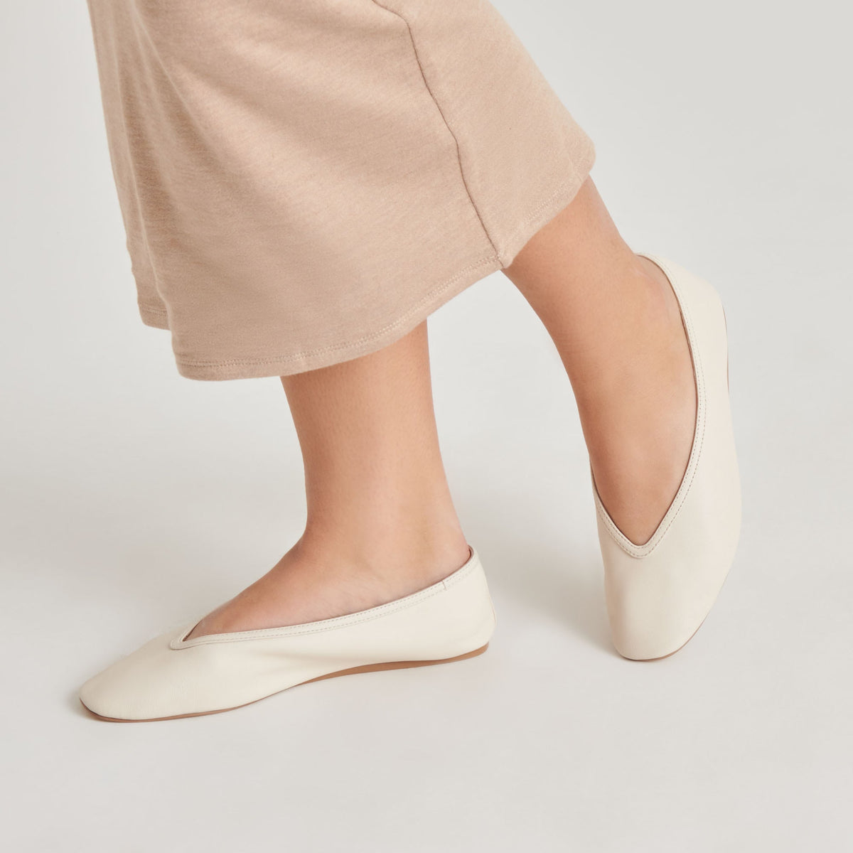 Braidy Ivory Leather Ballet Flats - Dolce Vita