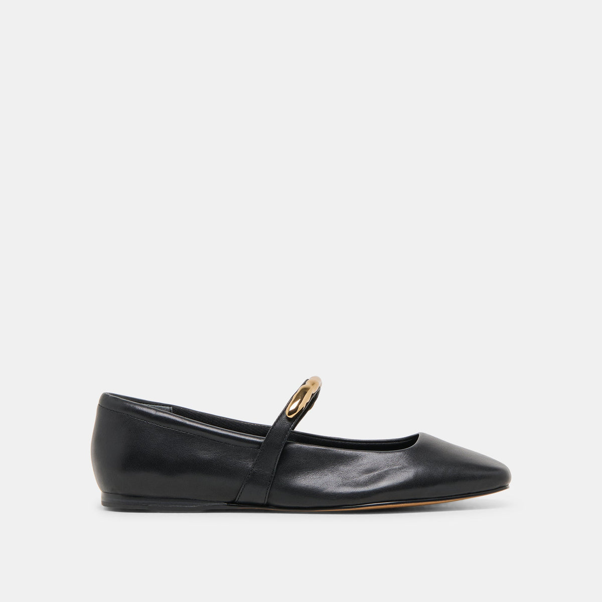 RADYA BALLET FLATS BLACK LEATHER - Dolce Vita