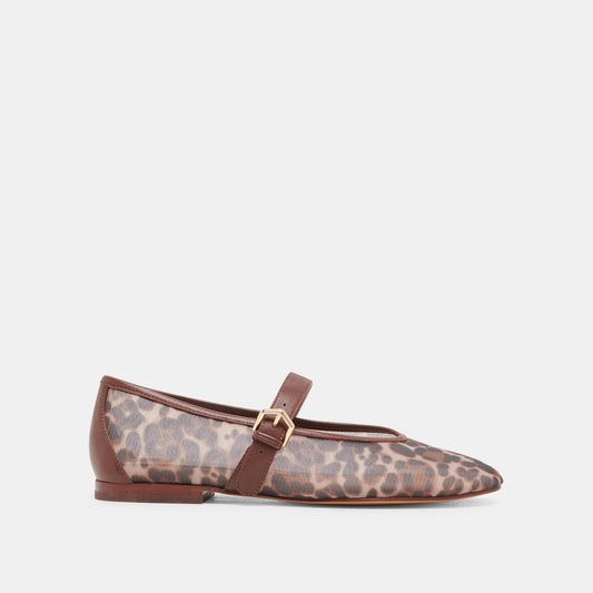 ROSLYN BALLET FLATS LEOPARD MESH - Dolce Vita