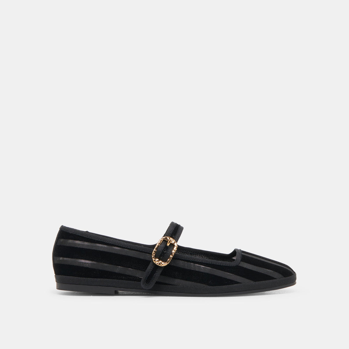 TAMEKA BALLET FLATS BLACK STRIPE MESH - Dolce Vita