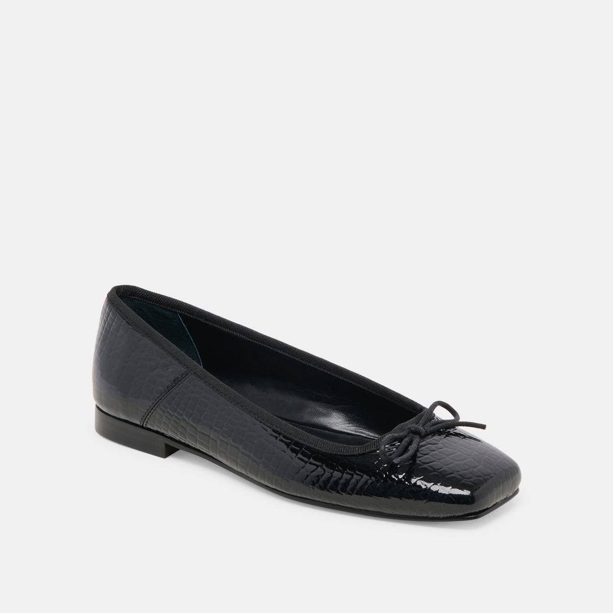 Anisa Ballet Flats NOIR EMBOSSED LEATHER - Dolce Vita