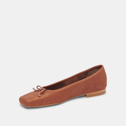Anisa Wide Ballet Flats Copper Metallic Suede - Dolce Vita