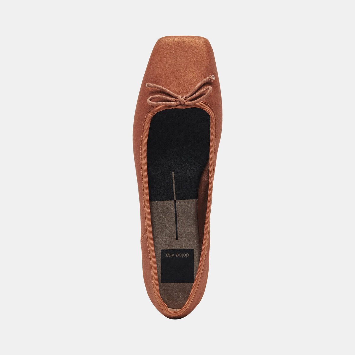 Anisa Wide Ballet Flats Copper Metallic Suede - Dolce Vita