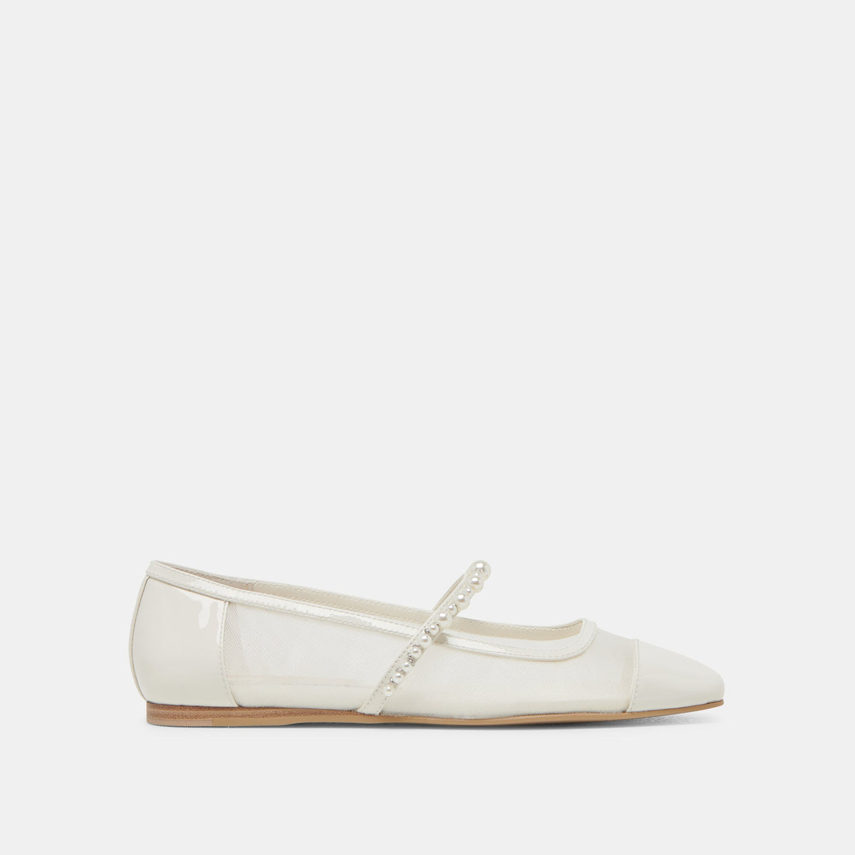 ROLLIN PEARL BALLET FLATS WHITE MESH - Dolce Vita