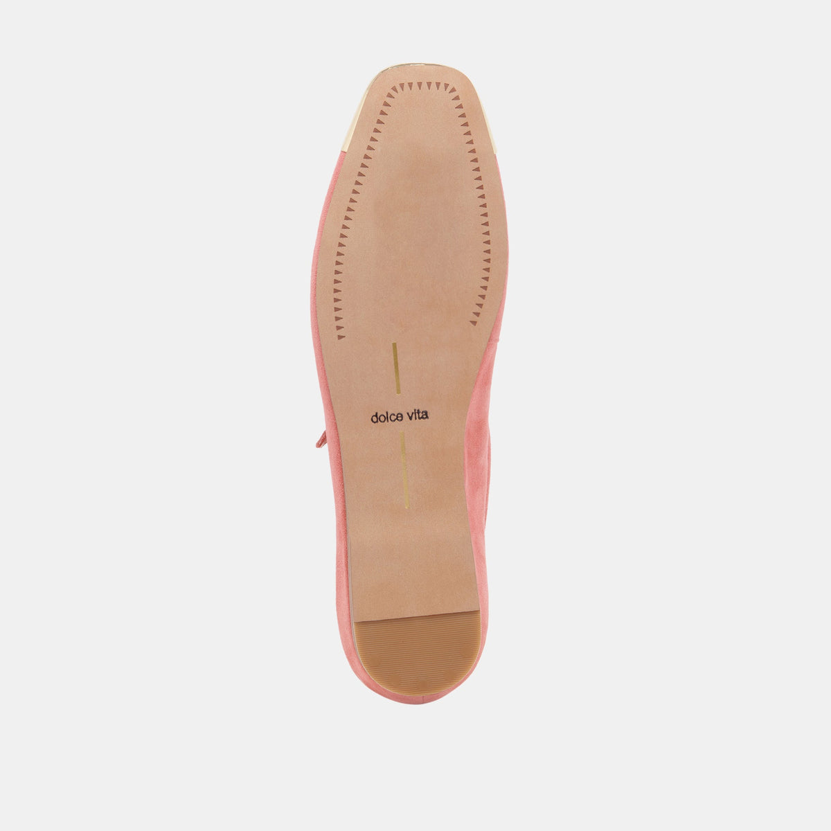 REYES TOE CAP BALLET FLATS CORAL SUEDE - Dolce Vita