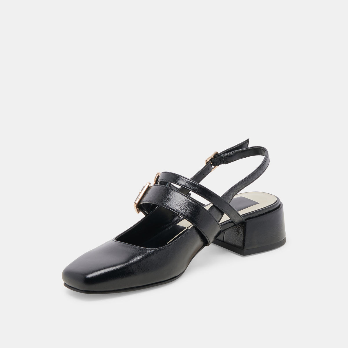 PATZY HEELS MIDNIGHT CRINKLE PATENT LEATHER - Dolce Vita