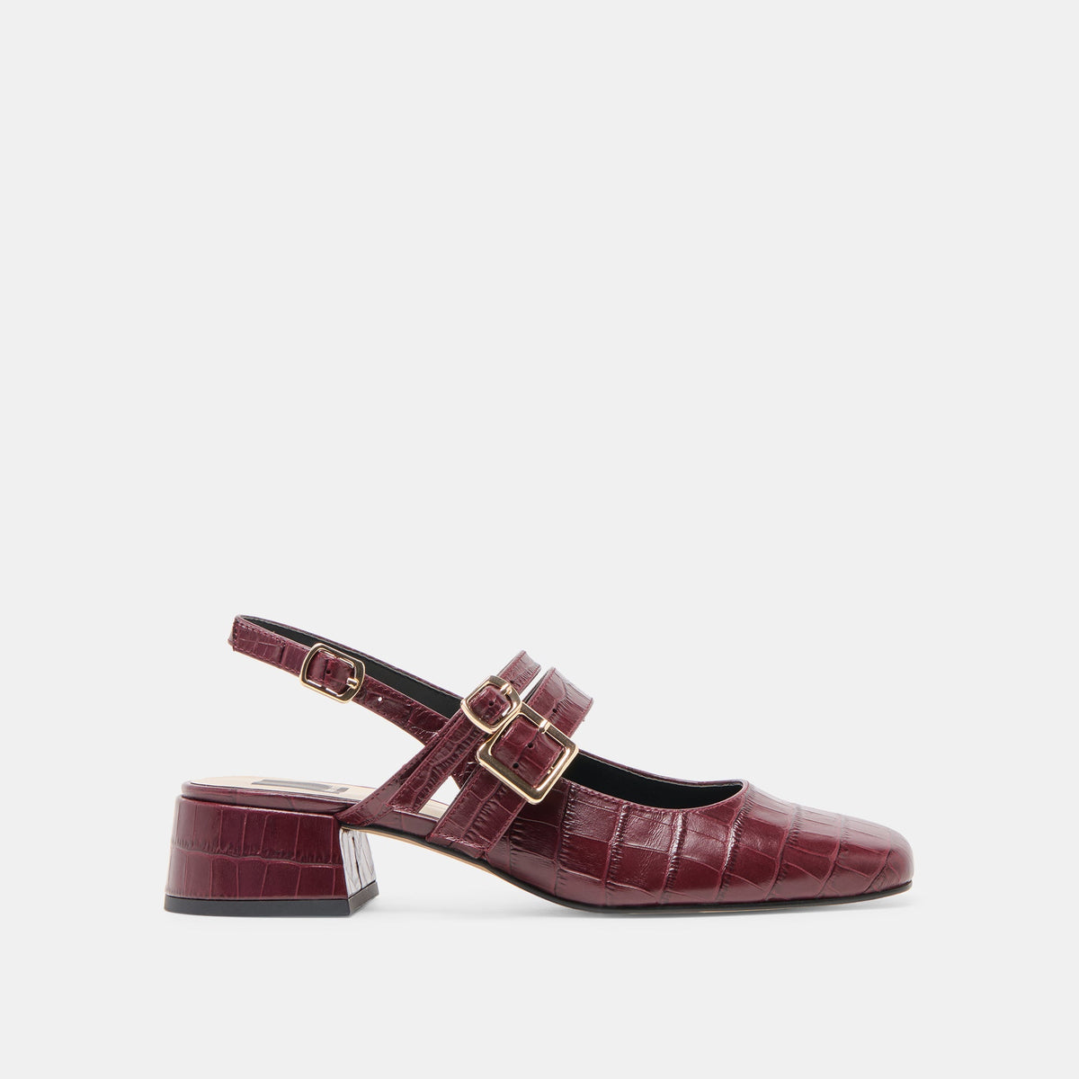 Patzy Oxblood Embossed Leather Heels - Dolce Vita