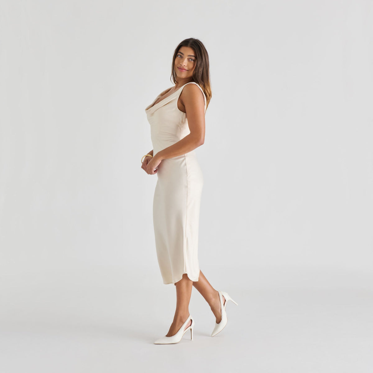 Kelson Pearl True White Leather Heels - Dolce Vita