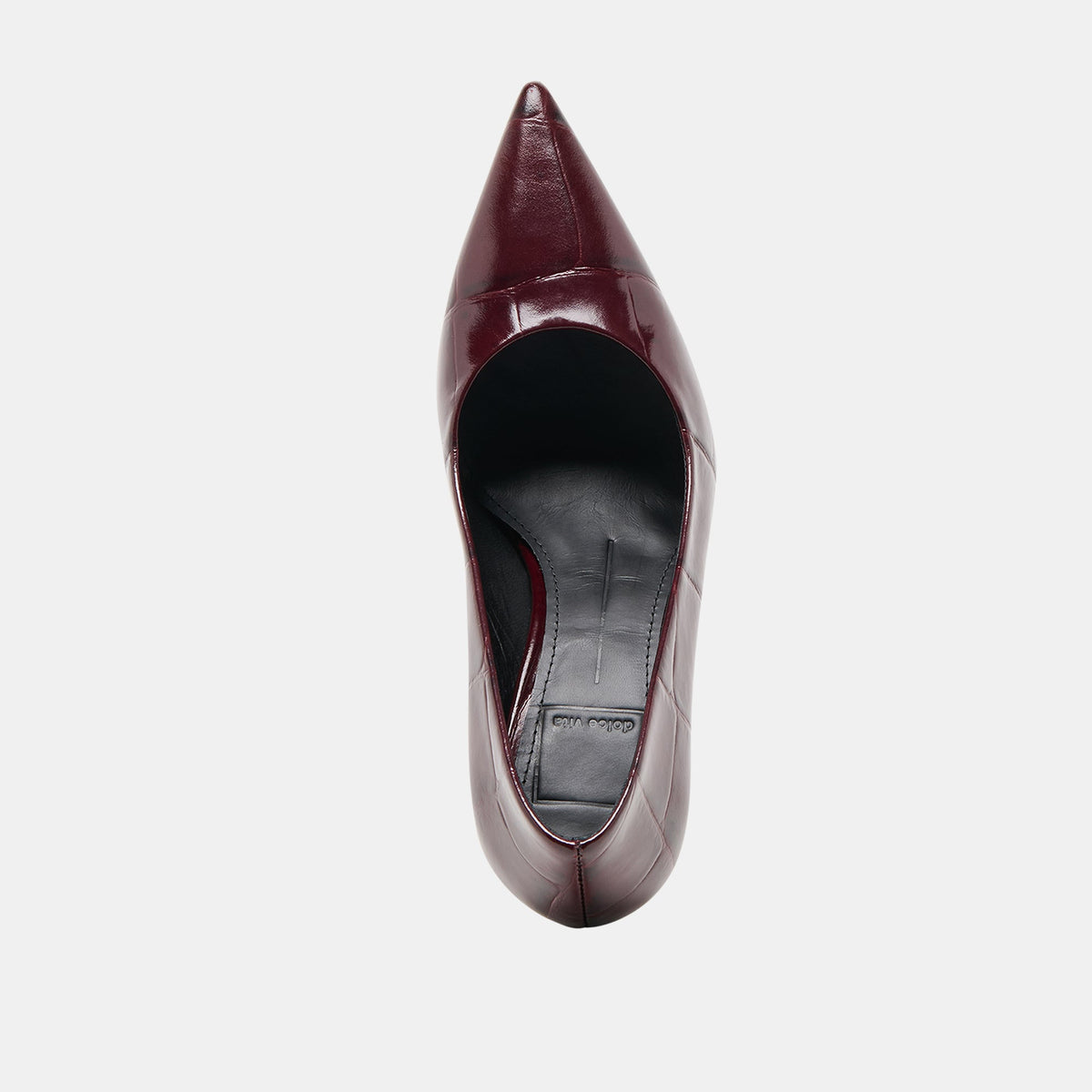 Misty Burgundy Croco Embossed Leather Heels - Dolce Vita