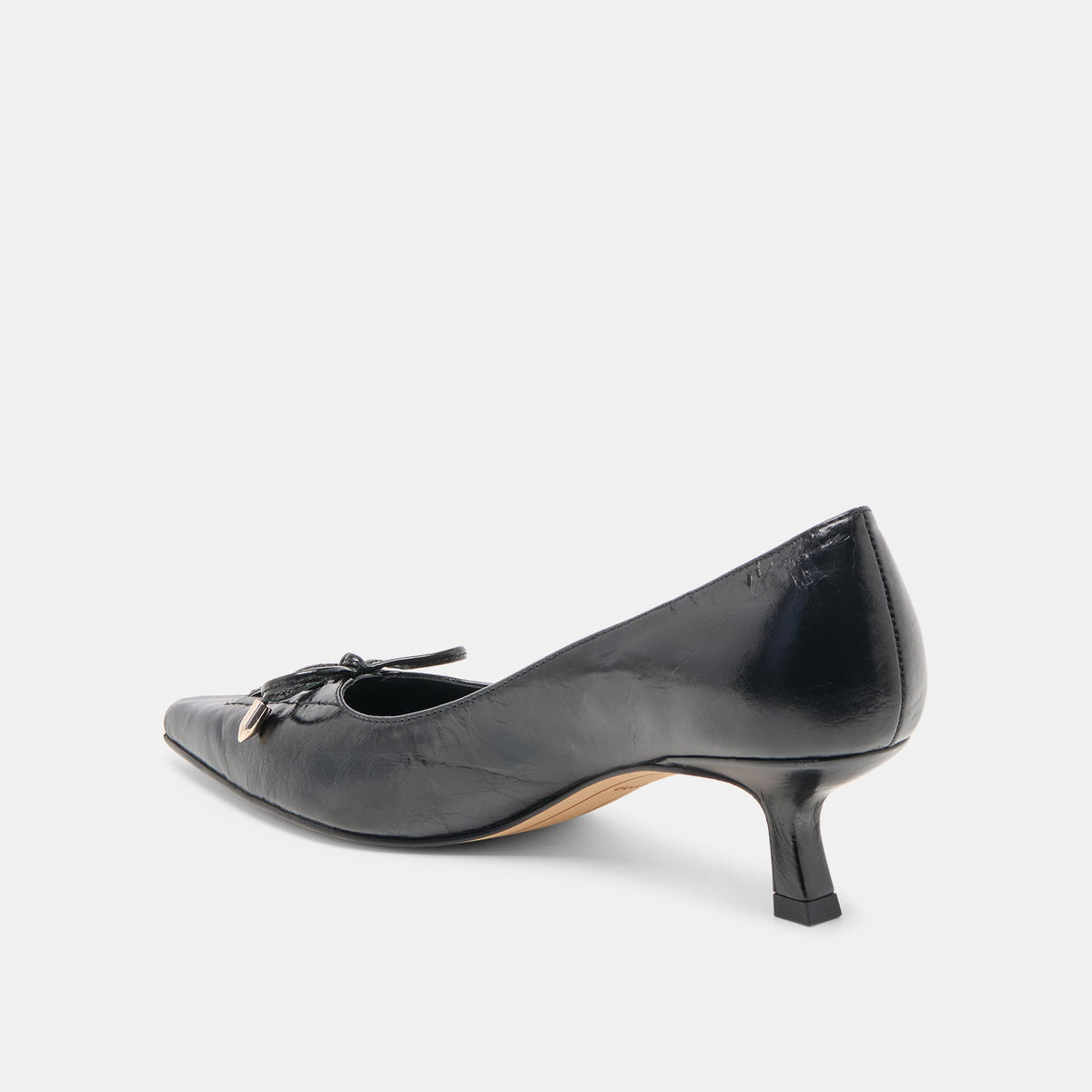 Clarie Midnight Crinkle Patent Leather Heels - Dolce Vita
