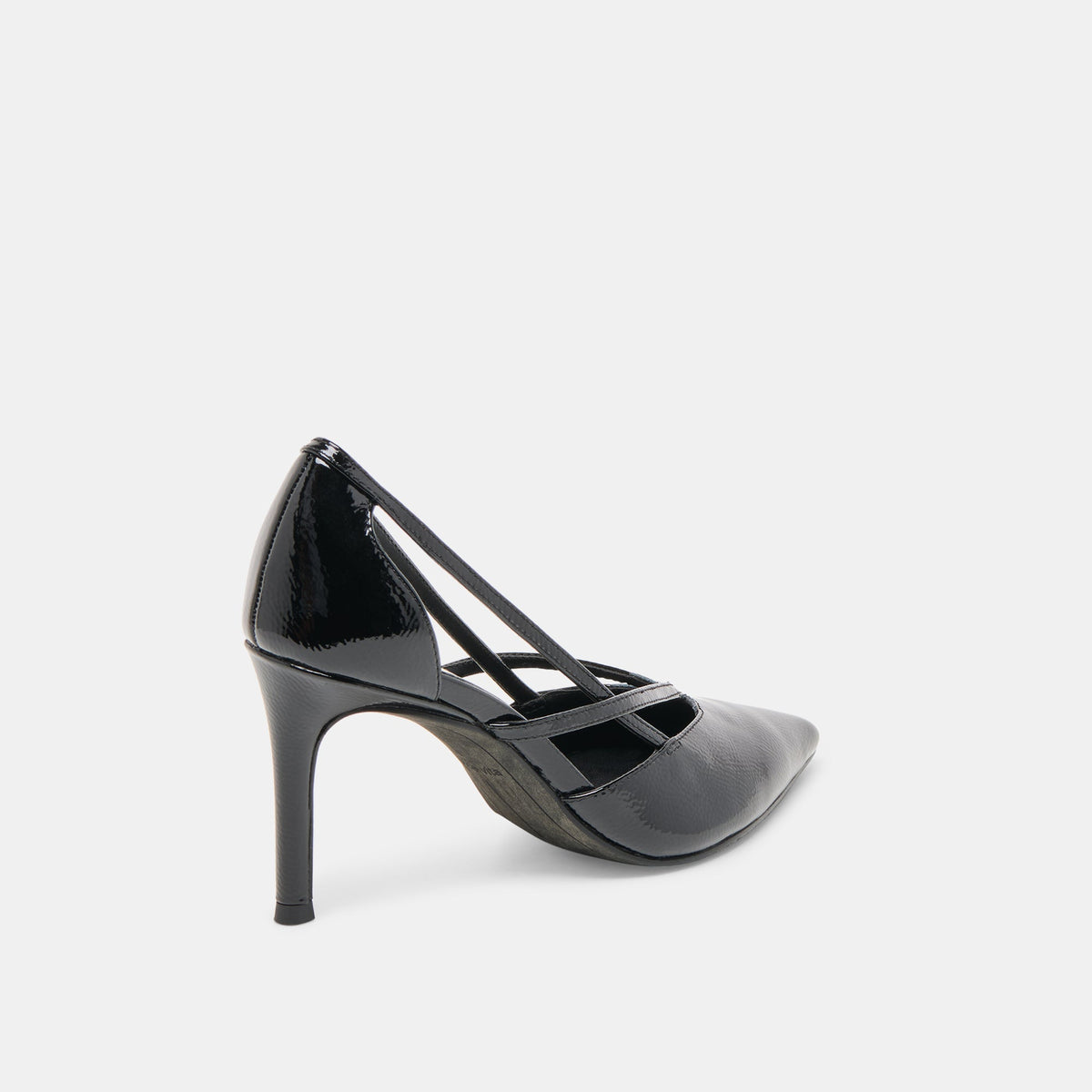 Kaine Midnight Crinkle Patent Leather Heels - Dolce Vita