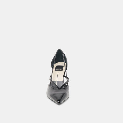 Kaine Midnight Crinkle Patent Leather Heels - Dolce Vita