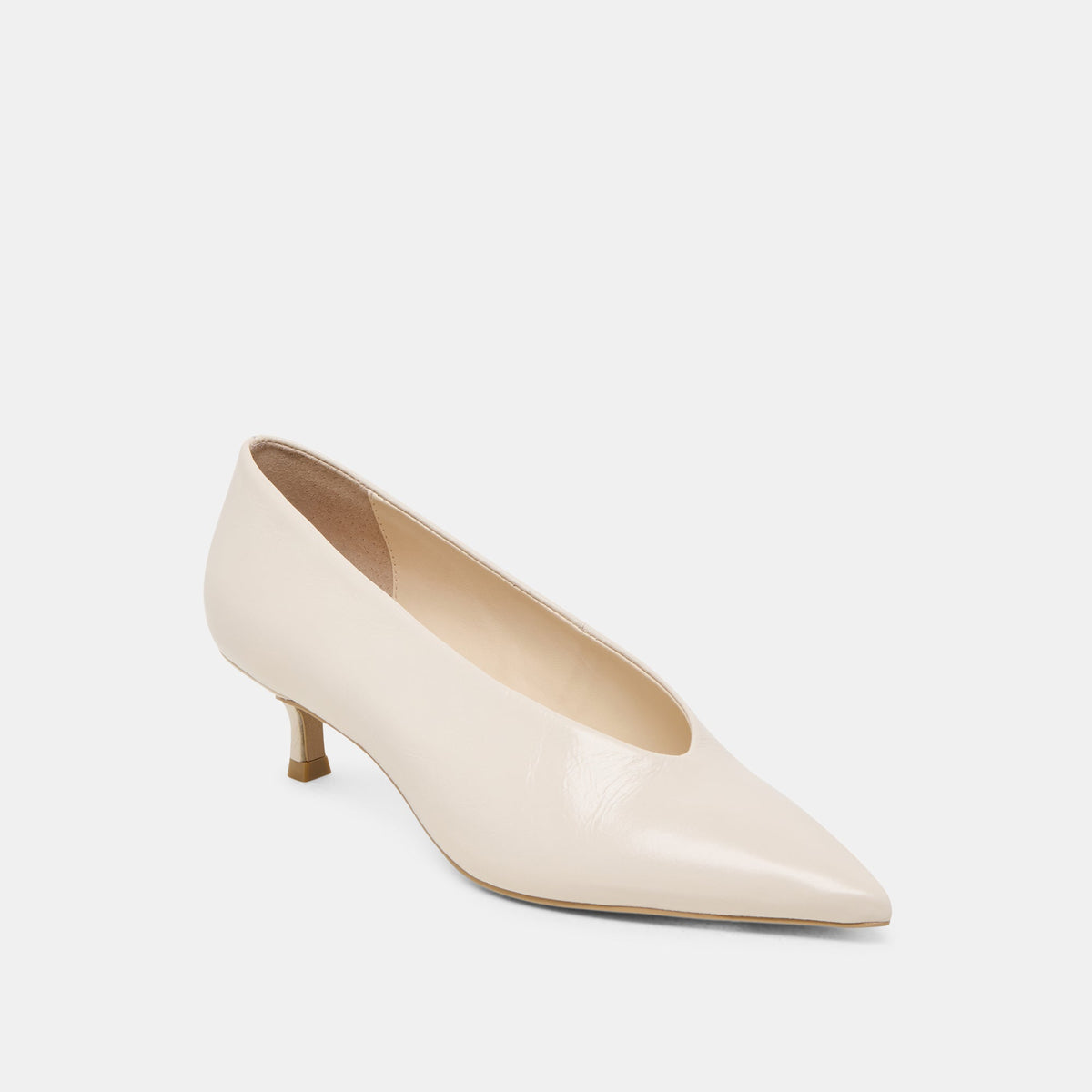 ALWYN HEELS BONE CRINKLE PATENT - Dolce Vita