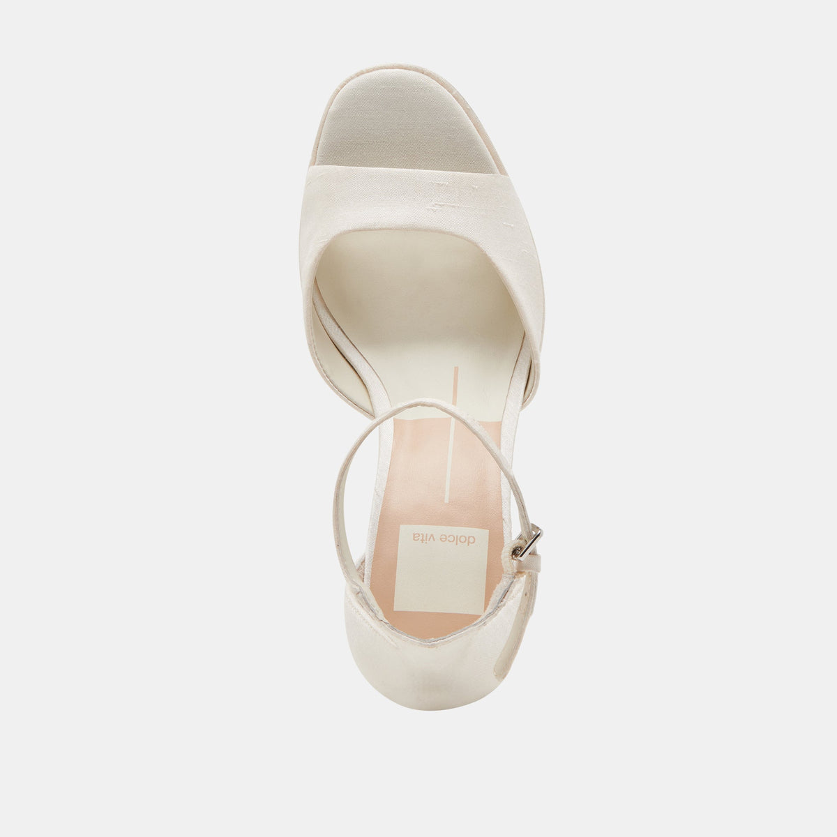 PANDRO WIDE HEELS WHITE SATIN - Dolce Vita
