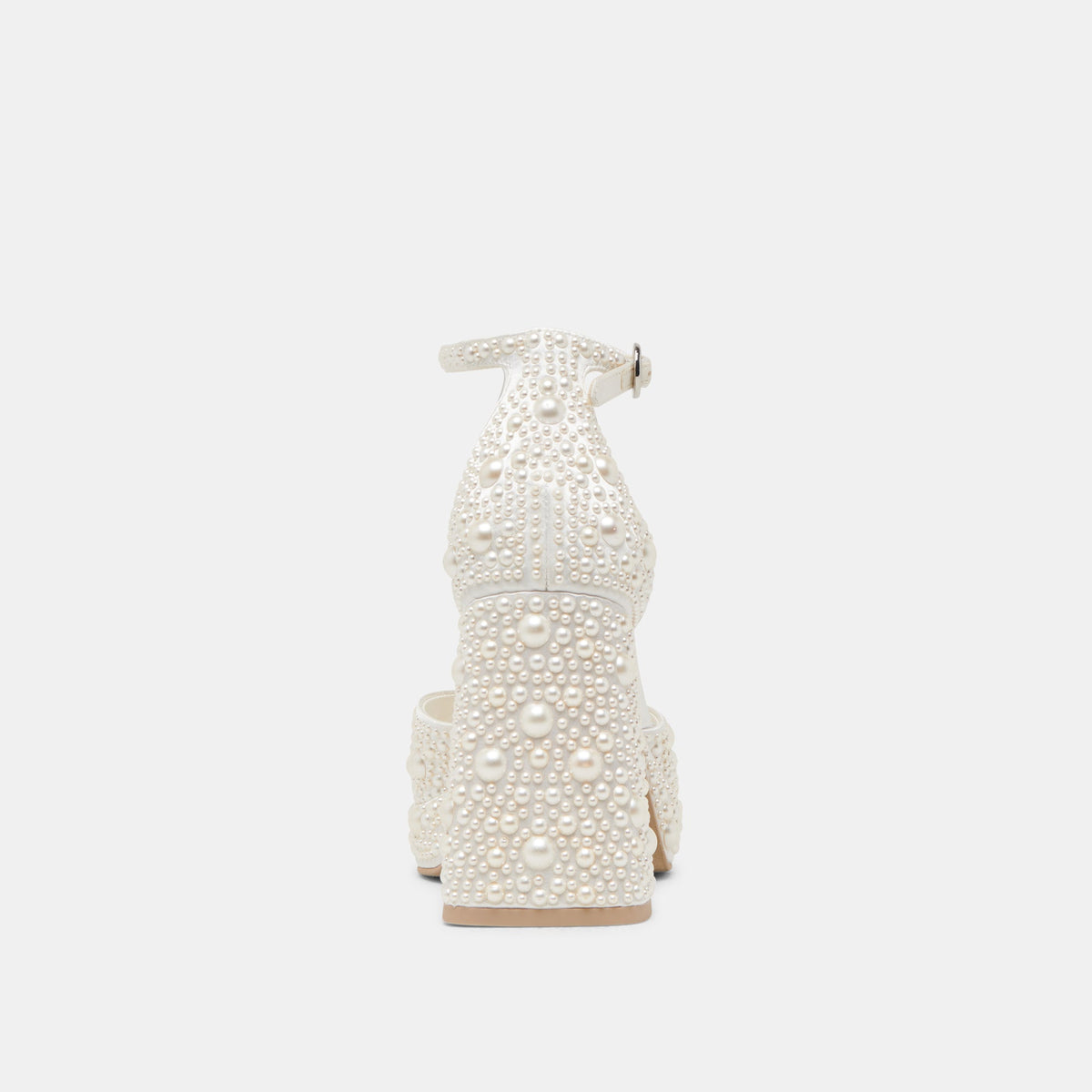 PANDRO PEARL HEELS TRUE WHITE SATIN - Dolce Vita