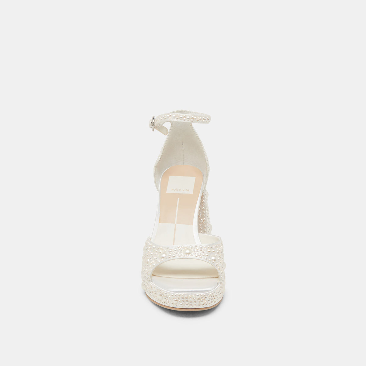 PANDRO PEARL HEELS TRUE WHITE SATIN - Dolce Vita