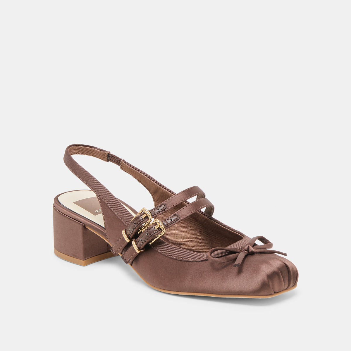 Loris Mahogany Satin Heels - Dolce Vita
