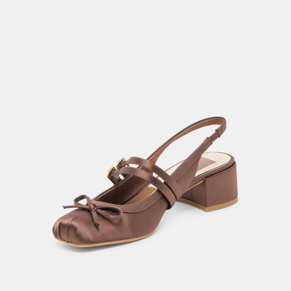 Loris Mahogany Satin Heels - Dolce Vita