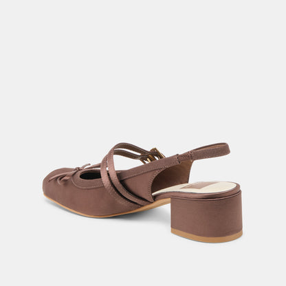 Loris Mahogany Satin Heels - Dolce Vita