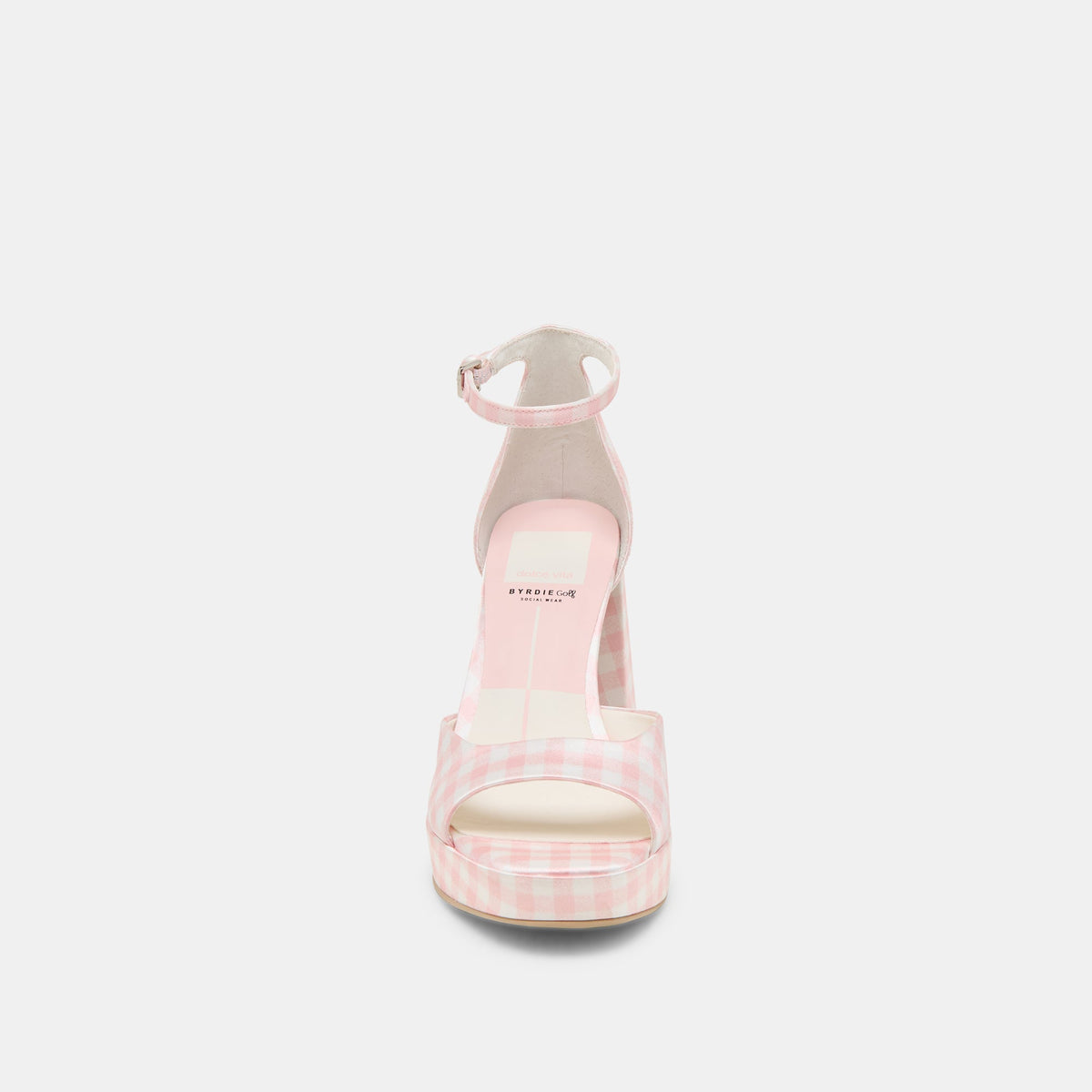 Reyes X Byrdie Golf Pink Plaid Gingham Heels - Dolce Vita