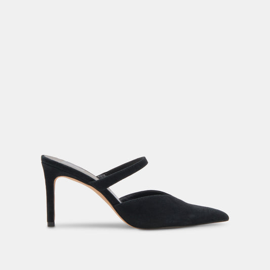KANIKA WIDE HEELS ONYX SUEDE - Dolce Vita