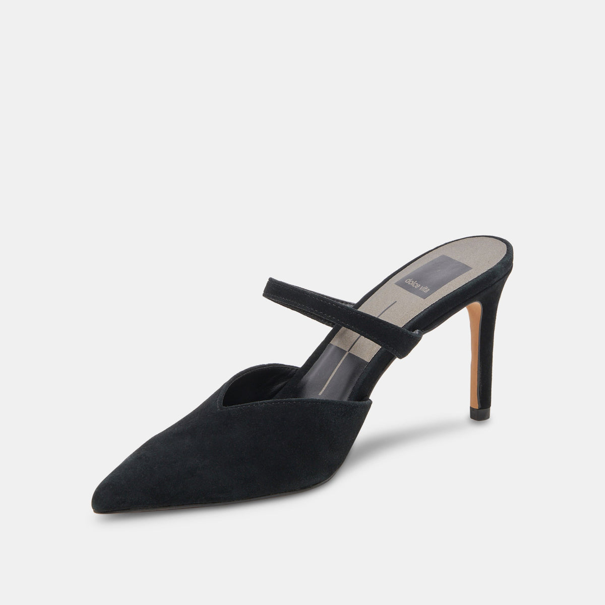 KANIKA WIDE HEELS ONYX SUEDE - Dolce Vita