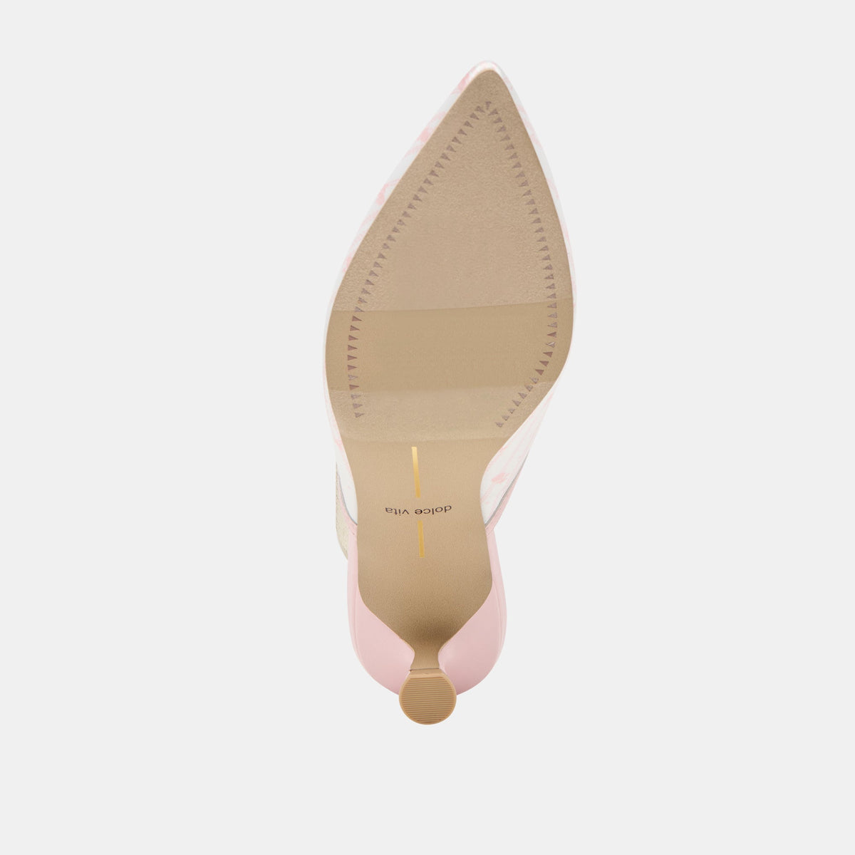 Cleo X Byrdie Gold Pink Floral Satin Heels - Dolce Vita