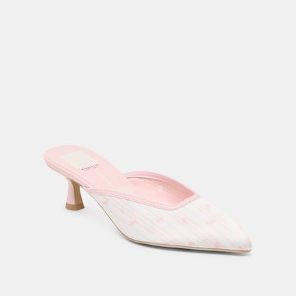 Cleo X Byrdie Gold Pink Floral Satin Heels - Dolce Vita