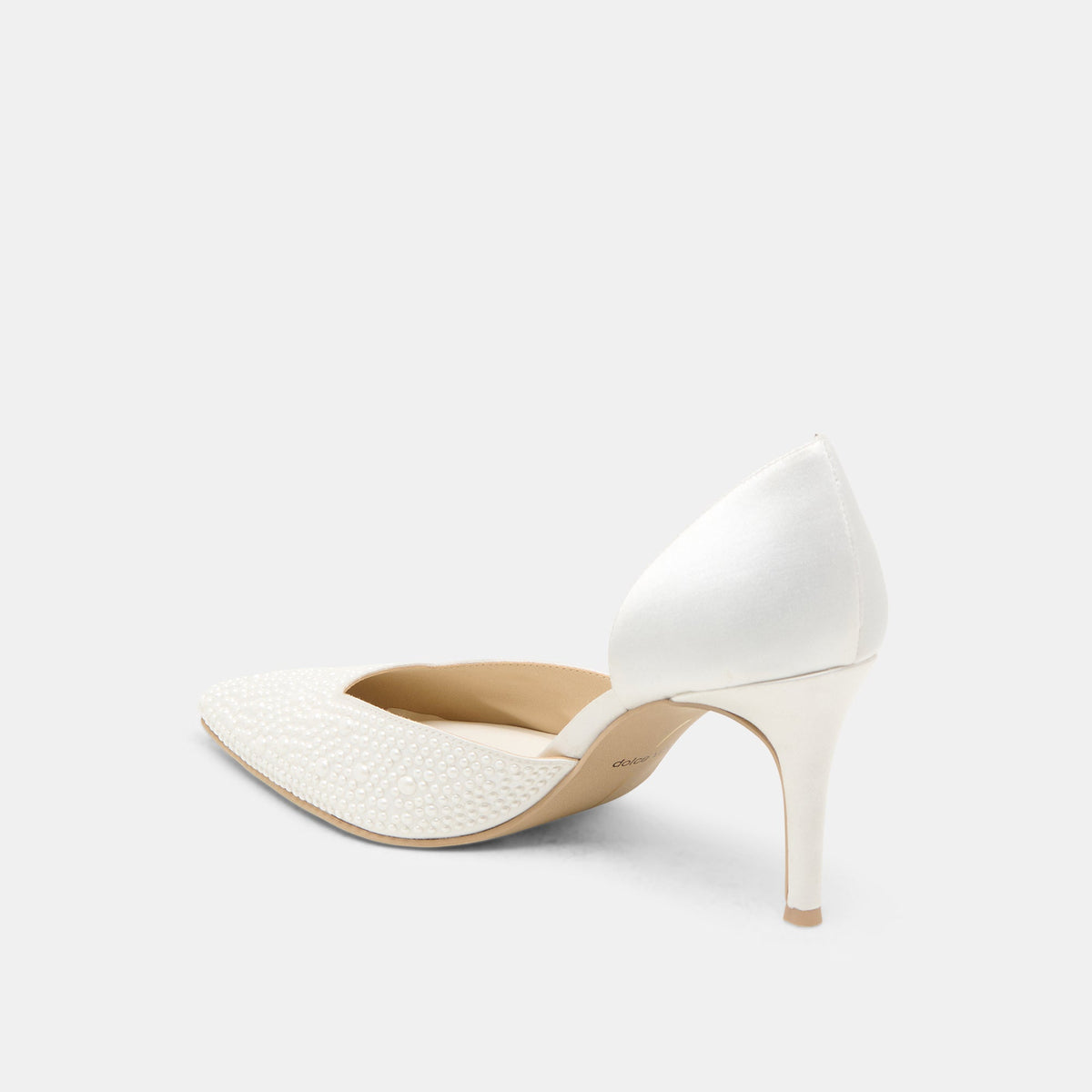 Eloy Pearl Off White Satin Heels - Dolce Vita