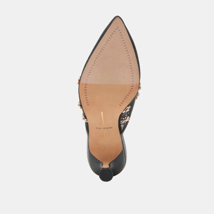 CLARA WIDE HEELS BLACK MESH - Dolce Vita