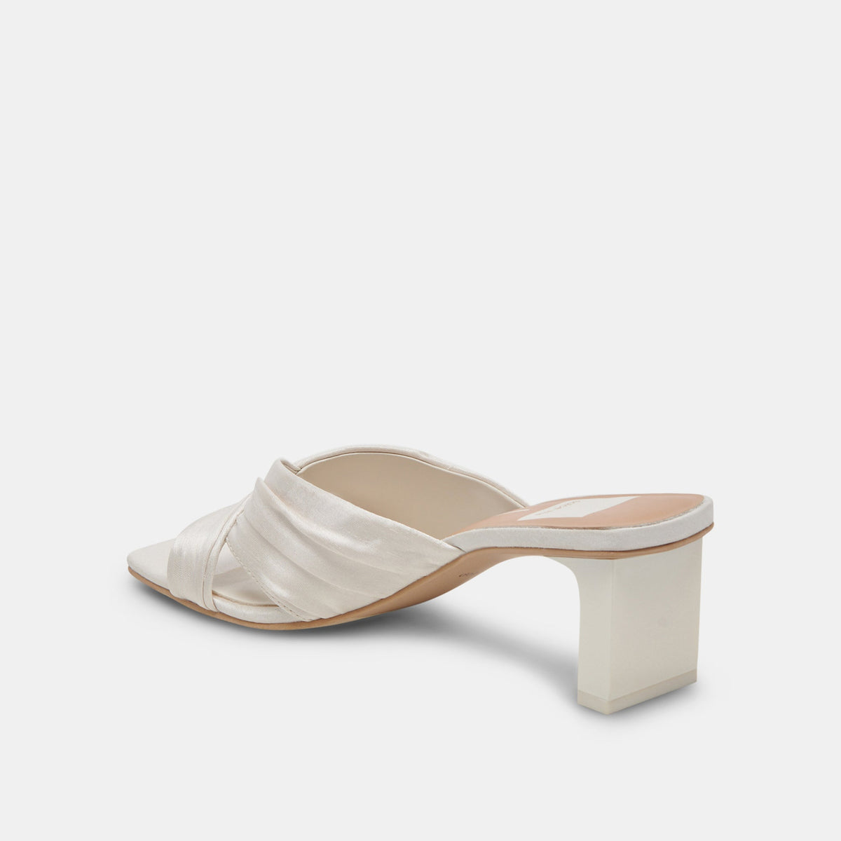 CARLAN HEELS OFF WHITE SILK - Dolce Vita