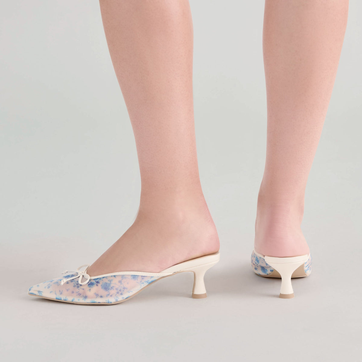 Cleo Blue Floral Mesh Heels - Dolce Vita