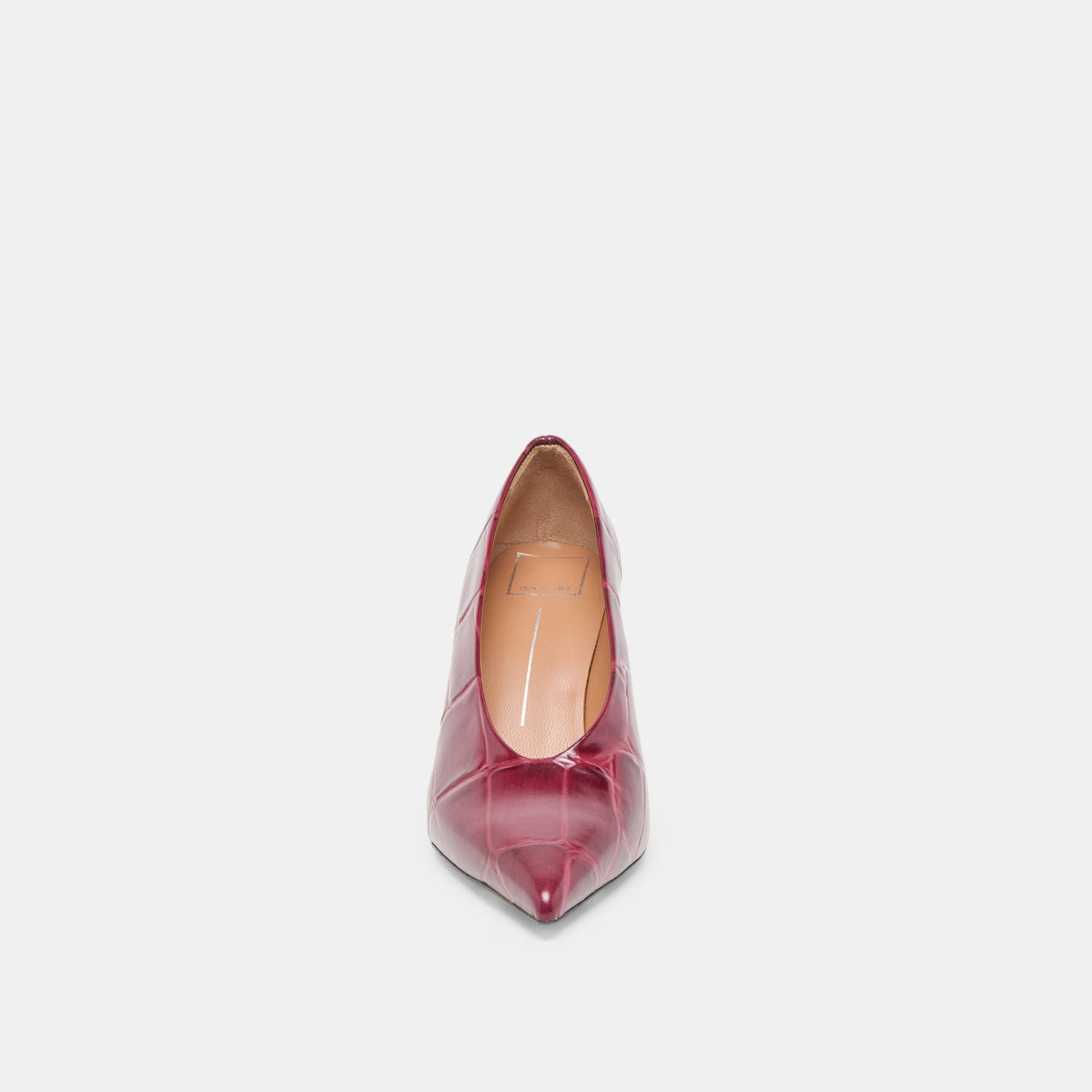Midge Burgundy Croco Embossed Leather Heels - Dolce Vita