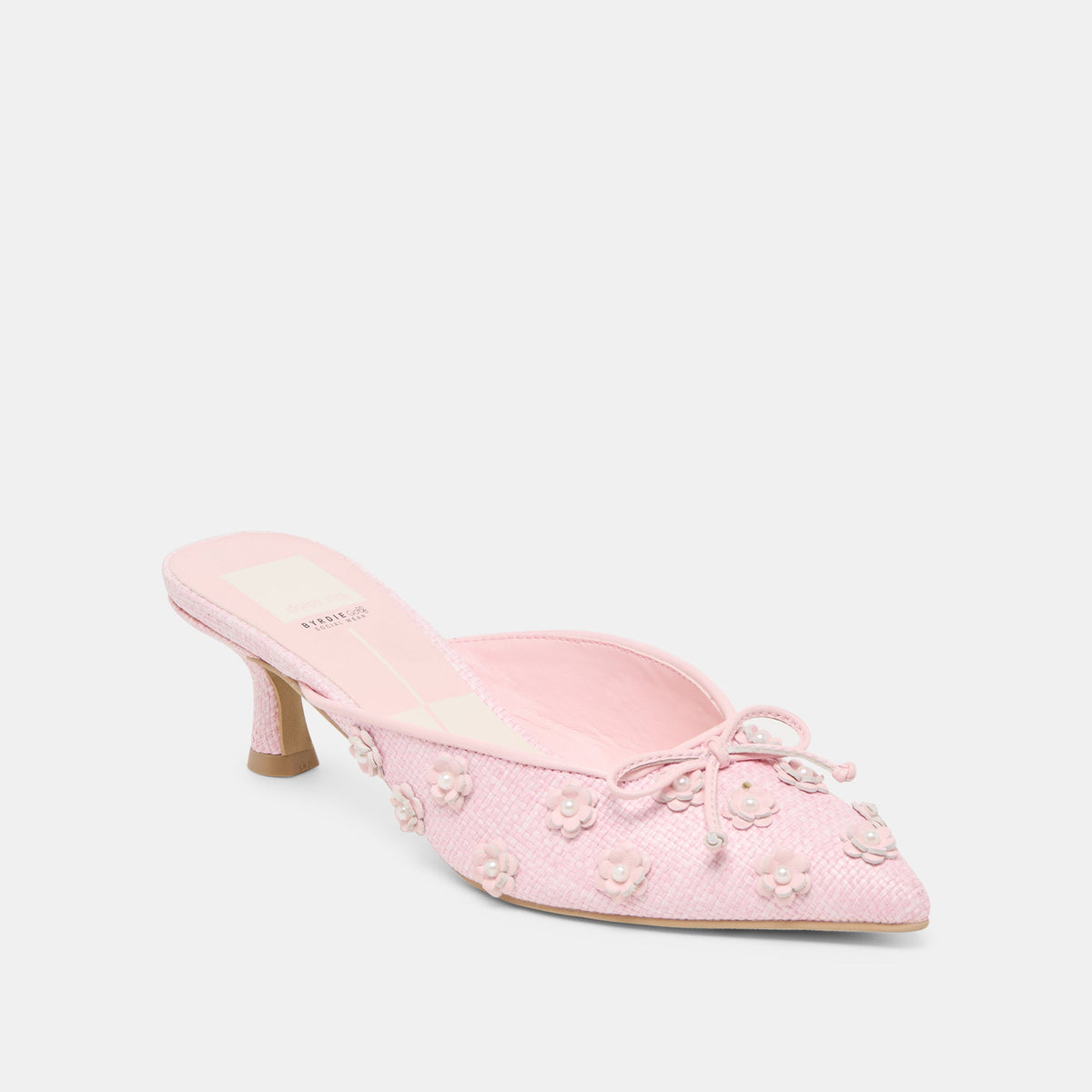 Camilo X Byrdie Golf Pink Raffia Wide Heels - Dolce Vita