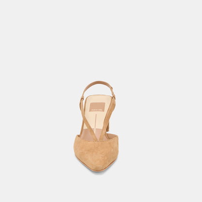 Ginay Lt Brown Suede Heels - Dolce Vita