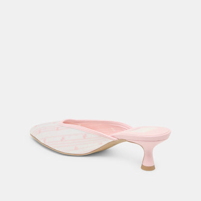 Cleo X Byrdie Golf Pink Floral Satin Wide Heels - Dolce Vita