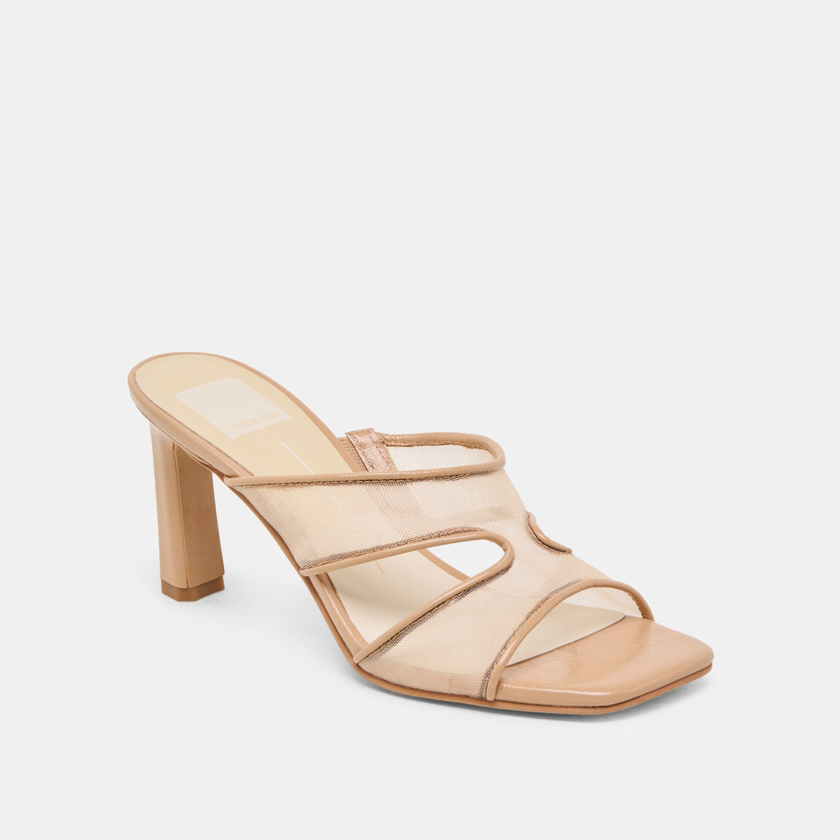 Gitel Wide Light Tan Mesh Heels - Dolce Vita