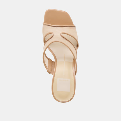 Gitel Wide Light Tan Mesh Heels - Dolce Vita