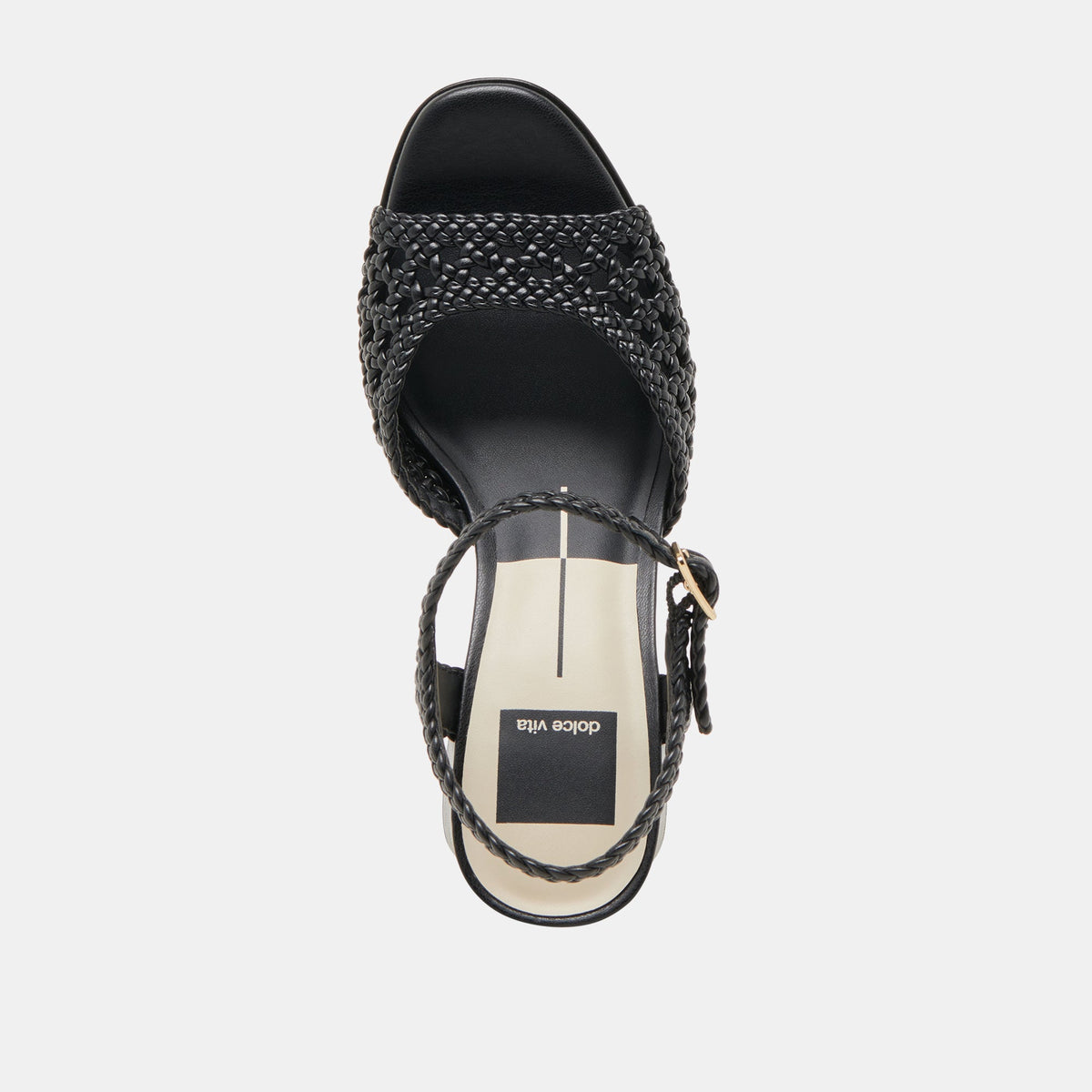 PEYTEN WIDE HEELS BLACK WOVEN STELLA - Dolce Vita