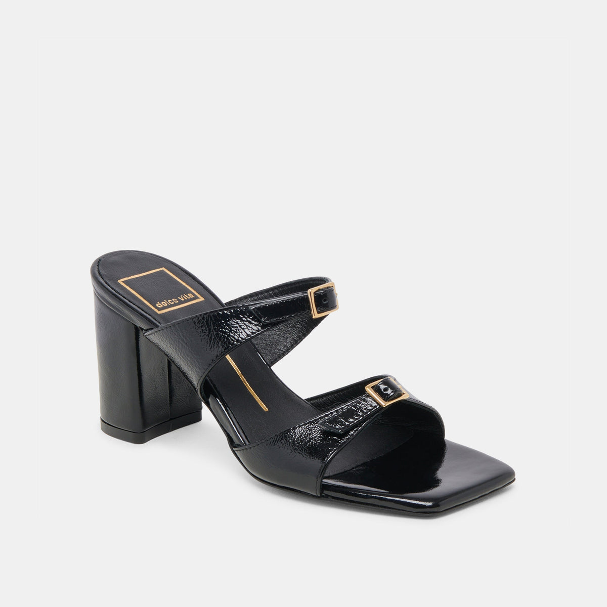 SHANE HEELS MIDNIGHT CRINKLE PATENT - Dolce Vita