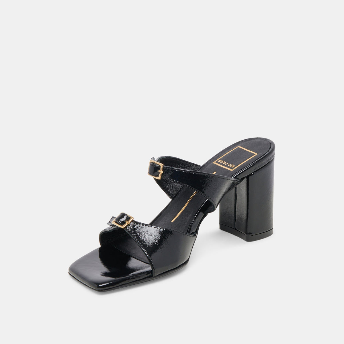 SHANE HEELS MIDNIGHT CRINKLE PATENT - Dolce Vita