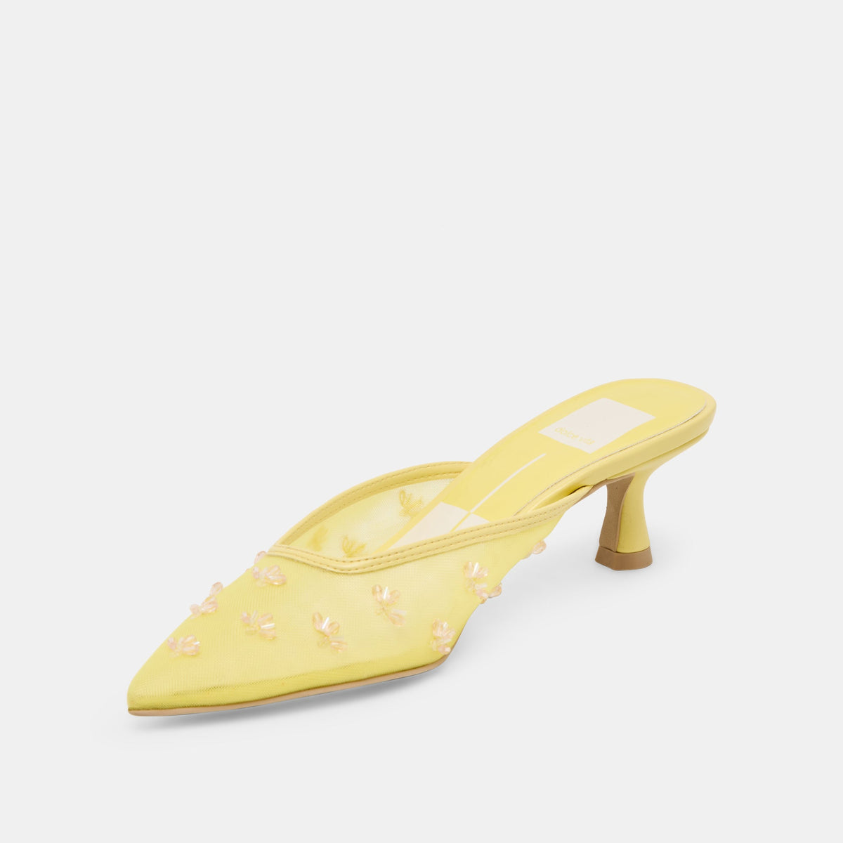 CLARA WIDE HEELS LEMON MESH - Dolce Vita
