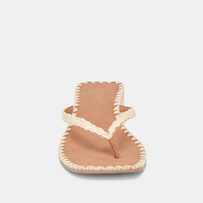 BARTY SANDALS LT NATURAL RAFFIA - Dolce Vita